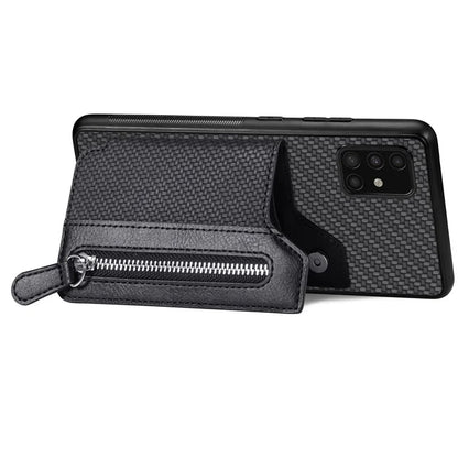 For Samsung Galaxy A51 5G SM-A516 Case Leather+PC+TPU Zipper Wallet Phone Shell