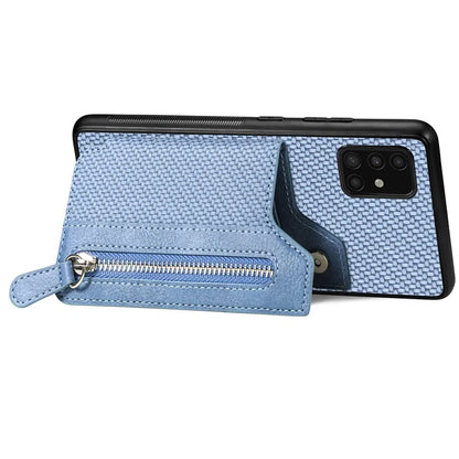 For Samsung Galaxy A51 5G SM-A516 Case Leather+PC+TPU Zipper Wallet Phone Shell