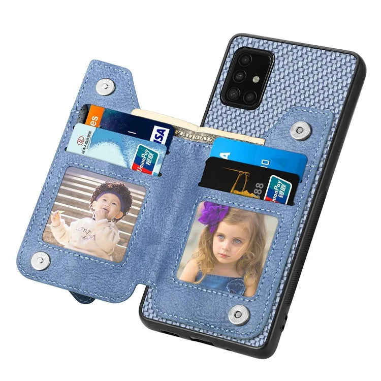 For Samsung Galaxy A51 5G SM-A516 Case Leather+PC+TPU Zipper Wallet Phone Shell