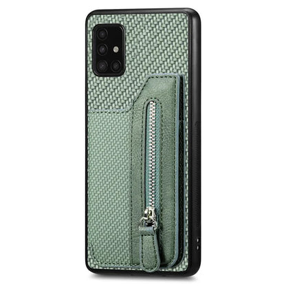 For Samsung Galaxy A51 5G SM-A516 Case Leather+PC+TPU Zipper Wallet Phone Shell