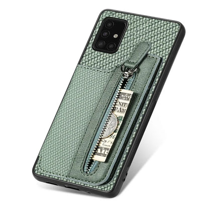 For Samsung Galaxy A51 5G SM-A516 Case Leather+PC+TPU Zipper Wallet Phone Shell