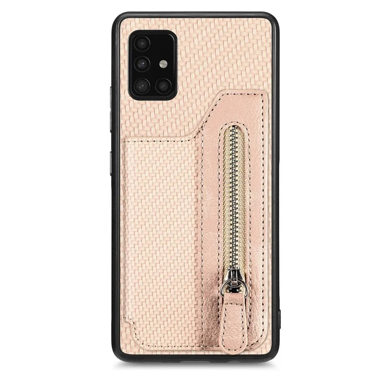 For Samsung Galaxy A51 5G SM-A516 Case Leather+PC+TPU Zipper Wallet Phone Shell