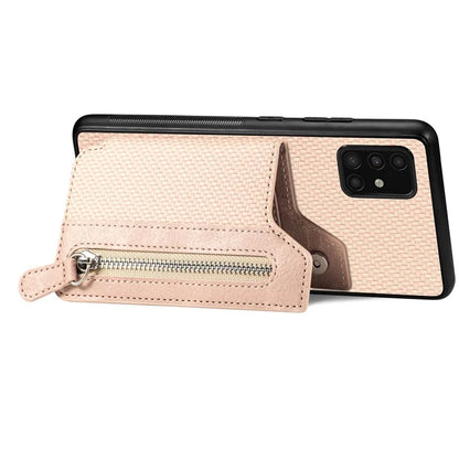 For Samsung Galaxy A51 5G SM-A516 Case Leather+PC+TPU Zipper Wallet Phone Shell