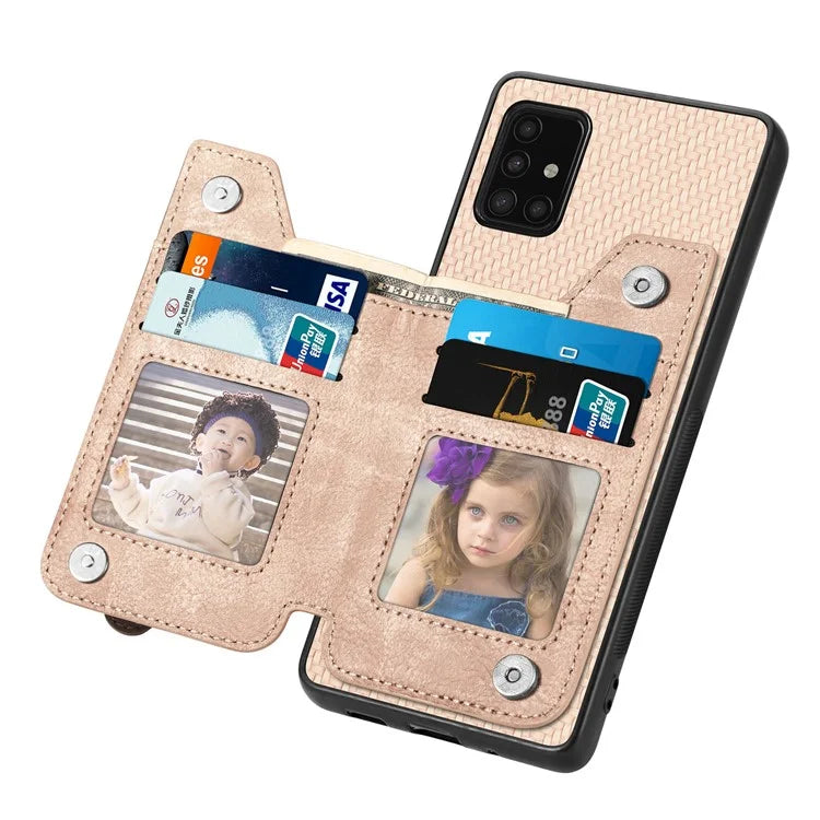 For Samsung Galaxy A51 5G SM-A516 Case Leather+PC+TPU Zipper Wallet Phone Shell