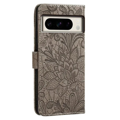 For Google Pixel 8 Pro Case Lace Flowers PU Leather Flip Wallet Phone Cover