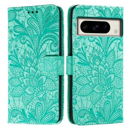 For Google Pixel 8 Pro Case Lace Flowers PU Leather Flip Wallet Phone Cover