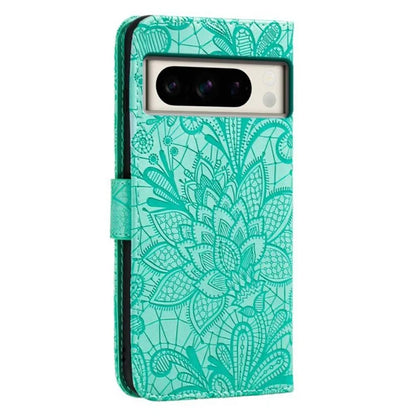 For Google Pixel 8 Pro Case Lace Flowers PU Leather Flip Wallet Phone Cover