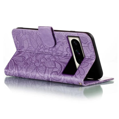 For Google Pixel 8 Pro Case Lace Flowers PU Leather Flip Wallet Phone Cover