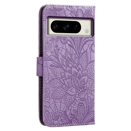 For Google Pixel 8 Pro Case Lace Flowers PU Leather Flip Wallet Phone Cover