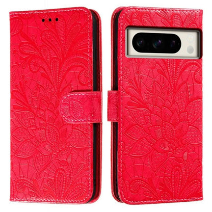 For Google Pixel 8 Pro Case Lace Flowers PU Leather Flip Wallet Phone Cover