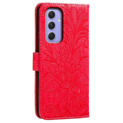 For Samsung Galaxy S24 FE Case Lace Flowers PU Leather Flip Wallet Phone Cover