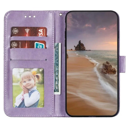 For Samsung Galaxy S24 Case Lace Flowers PU Leather Flip Wallet Phone Cover