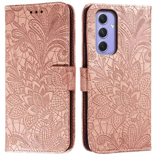 For Samsung Galaxy A05s 4G Case Lace Flowers PU Leather Flip Wallet Phone Cover