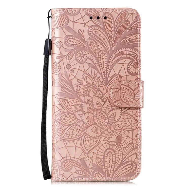 For Samsung Galaxy A05s 4G Case Lace Flowers PU Leather Flip Wallet Phone Cover