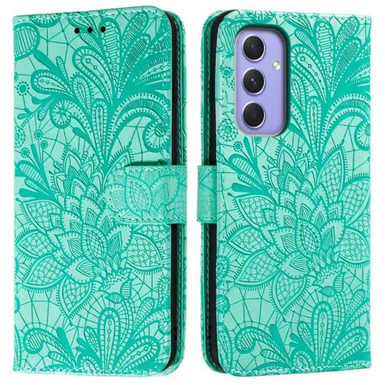 For Samsung Galaxy A05s 4G Case Lace Flowers PU Leather Flip Wallet Phone Cover
