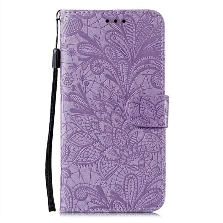 For Samsung Galaxy A05s 4G Case Lace Flowers PU Leather Flip Wallet Phone Cover