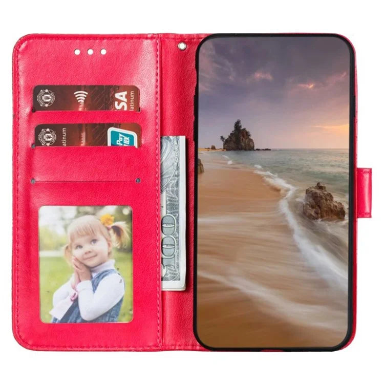 For Samsung Galaxy A55 5G Case Lace Flowers PU Leather Flip Wallet Phone Cover