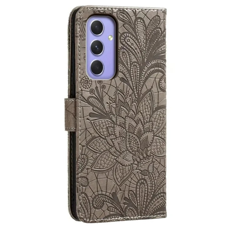 For Samsung Galaxy A15 5G  /  4G Case Lace Flowers PU Leather Flip Wallet Phone Cover