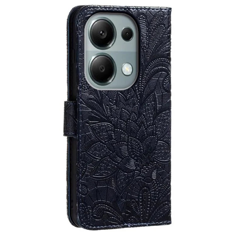For Xiaomi Redmi Note 13 Pro 4G  /  Poco M6 Pro 4G Case Lace Flowers PU Leather Flip Wallet Phone Cover