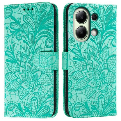 For Xiaomi Redmi Note 13 4G Case Lace Flowers PU Leather Flip Wallet Phone Cover