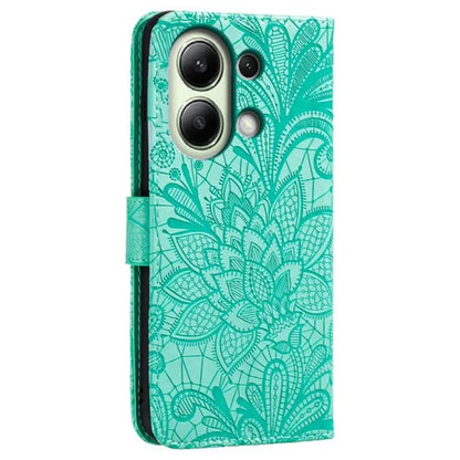 For Xiaomi Redmi Note 13 4G Case Lace Flowers PU Leather Flip Wallet Phone Cover