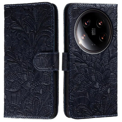 For Xiaomi 14 Ultra Case Lace Flowers PU Leather Flip Wallet Phone Cover
