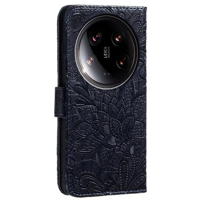 For Xiaomi 14 Ultra Case Lace Flowers PU Leather Flip Wallet Phone Cover