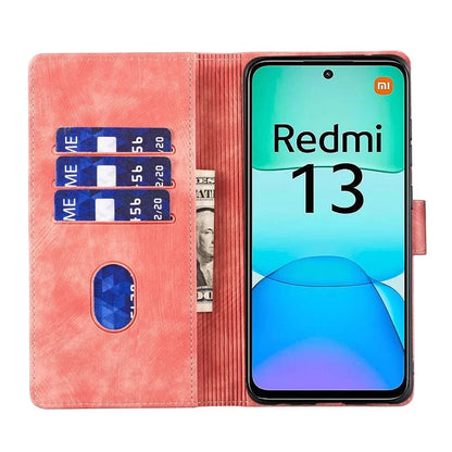 For Xiaomi Redmi 13 4G / 13 5G Case Heart Cat Folding Stand PU Leather Phone Cover