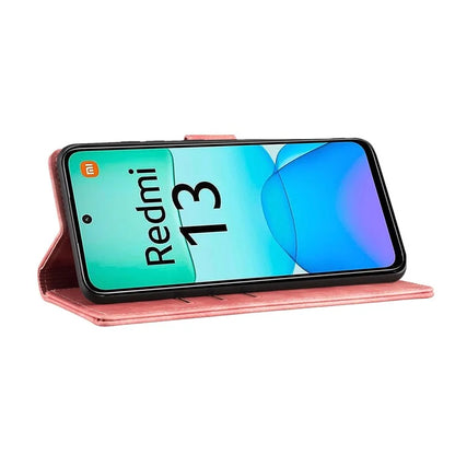 For Xiaomi Redmi 13 4G / 13 5G Case Heart Cat Folding Stand PU Leather Phone Cover