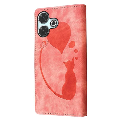 For Xiaomi Redmi 13 4G / 13 5G Case Heart Cat Folding Stand PU Leather Phone Cover