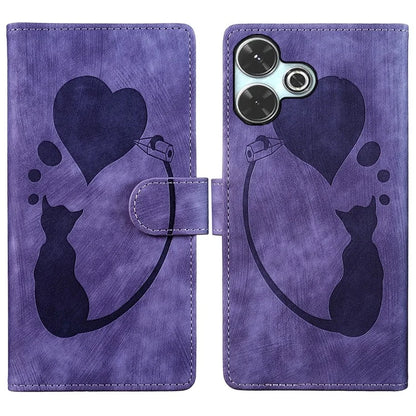 For Xiaomi Redmi 13 4G / 13 5G Case Heart Cat Folding Stand PU Leather Phone Cover