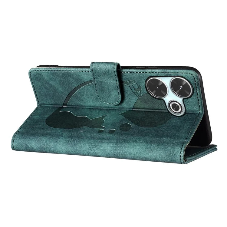 For Xiaomi Redmi 13 4G / 13 5G Case Heart Cat Folding Stand PU Leather Phone Cover