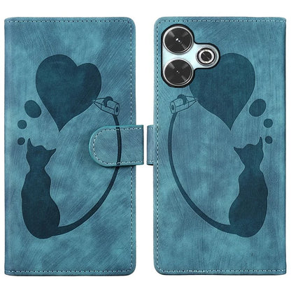 For Xiaomi Redmi 13 4G / 13 5G Case Heart Cat Folding Stand PU Leather Phone Cover