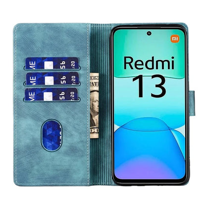 For Xiaomi Redmi 13 4G / 13 5G Case Heart Cat Folding Stand PU Leather Phone Cover