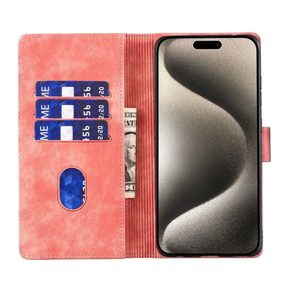 For iPhone 16 Case Heart Cat Folding Stand PU Leather Phone Cover