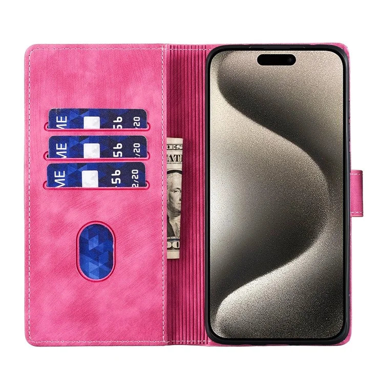 For iPhone 16 Plus Case Heart Cat Folding Stand PU Leather Phone Cover