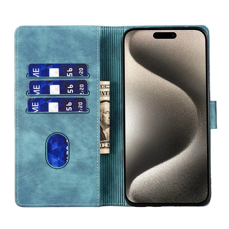 For iPhone 16 Plus Case Heart Cat Folding Stand PU Leather Phone Cover