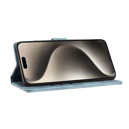 For iPhone 16 Plus Case Heart Cat Folding Stand PU Leather Phone Cover
