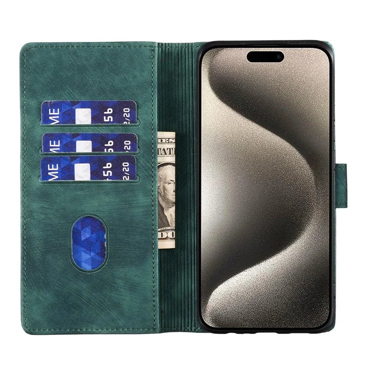 For iPhone 16 Plus Case Heart Cat Folding Stand PU Leather Phone Cover