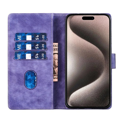 For iPhone 16 Plus Case Heart Cat Folding Stand PU Leather Phone Cover