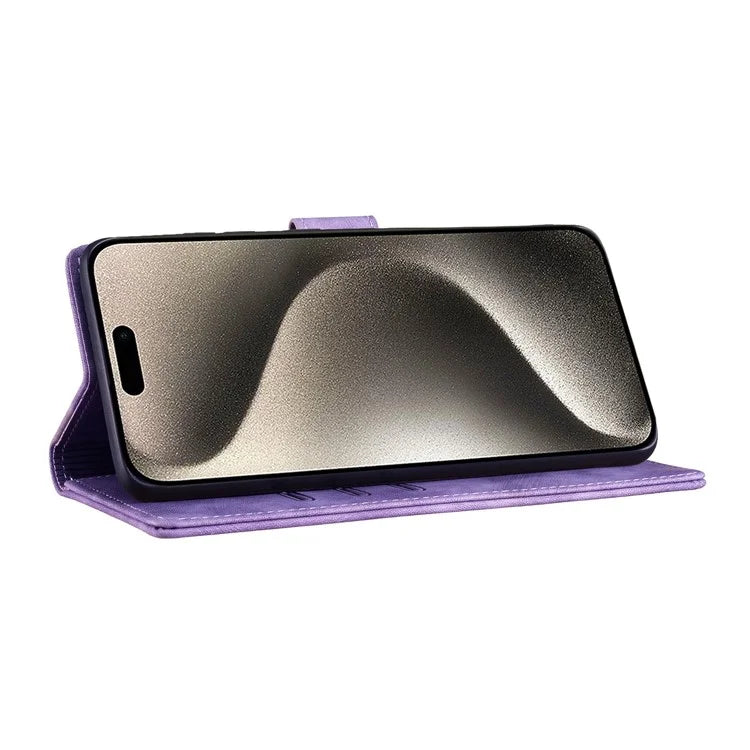 For iPhone 16 Plus Case Heart Cat Folding Stand PU Leather Phone Cover
