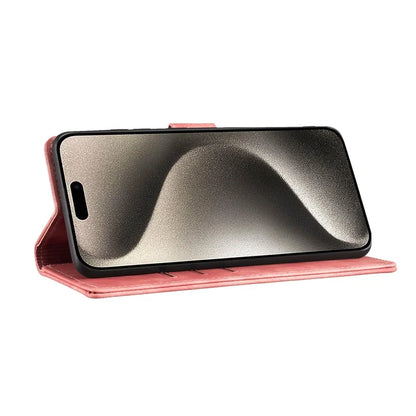 For iPhone 16 Plus Case Heart Cat Folding Stand PU Leather Phone Cover