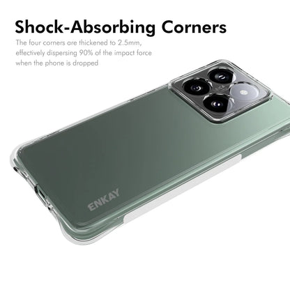 For Xiaomi 14T Pro ENKAY HAT PRINCE Case Transparent TPU Drop-Proof Phone Cover - Transparent