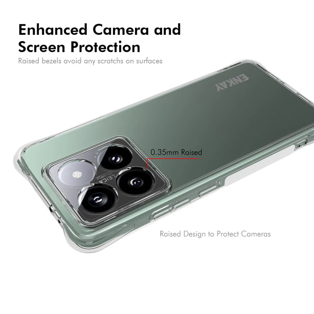 For Xiaomi 14T Pro ENKAY HAT PRINCE Case Transparent TPU Drop-Proof Phone Cover - Transparent