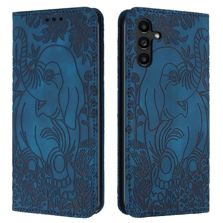 For Samsung Galaxy A16 5G Case PU Leather Wallet Phone Cover Elephant Pattern
