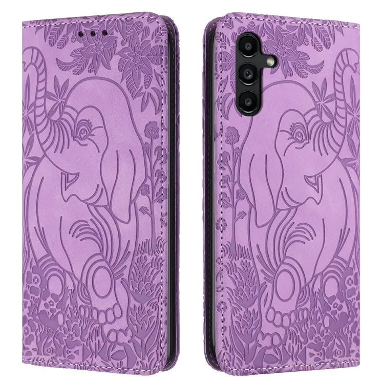 For Samsung Galaxy A16 5G Case PU Leather Wallet Phone Cover Elephant Pattern