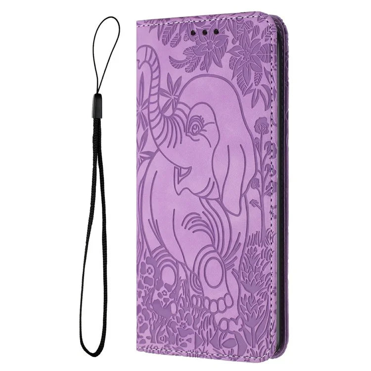 For Samsung Galaxy A16 5G Case PU Leather Wallet Phone Cover Elephant Pattern