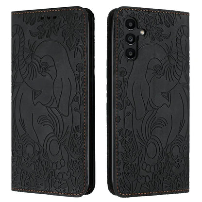 For Samsung Galaxy A16 5G Case PU Leather Wallet Phone Cover Elephant Pattern