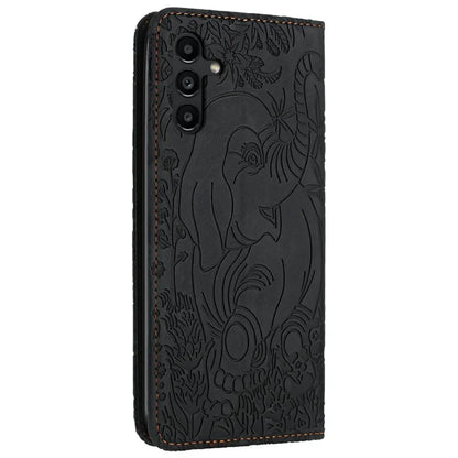 For Samsung Galaxy A16 5G Case PU Leather Wallet Phone Cover Elephant Pattern