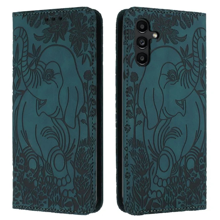 For Samsung Galaxy A16 5G Case PU Leather Wallet Phone Cover Elephant Pattern